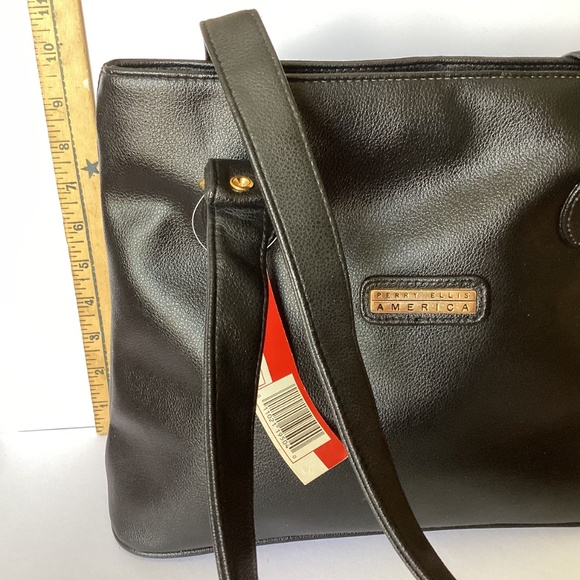 $36 Perry Ellis America Leather Shoulder Bag. Color: Black - New - Picture 3 of 9